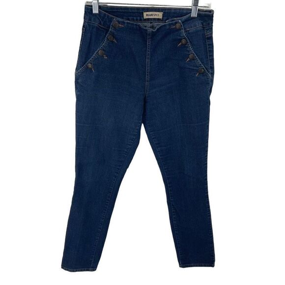 Blue Spice Women's sailor High Waist Slim Fit Skinny Jeans 7 8 - Picture 5 of 10